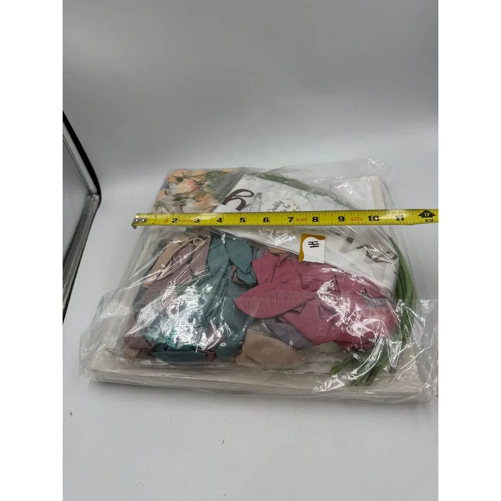 Baby in Bloom Shower Decoration Kit Pink Gold Floral Backdrop Balloon Box Set